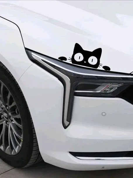 Adhesivo para coche con diseño de gato color negro
