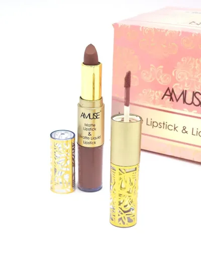 Labial Matte y Labial Líquido AMUSE Tono 12