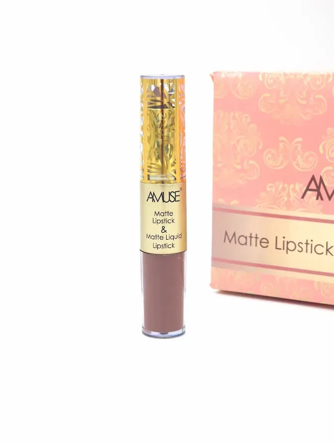 Labial Matte y Labial Líquido AMUSE Tono 12