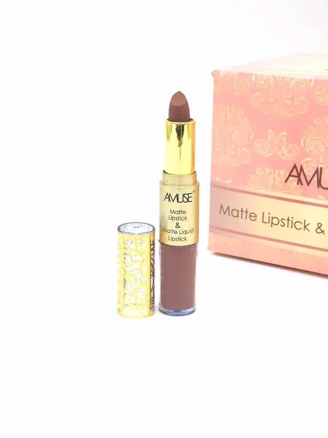 Labial Matte y Labial Líquido AMUSE Tono 12