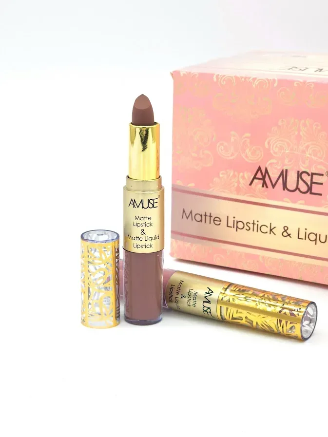 Labial Matte y Labial Líquido AMUSE Tono 12