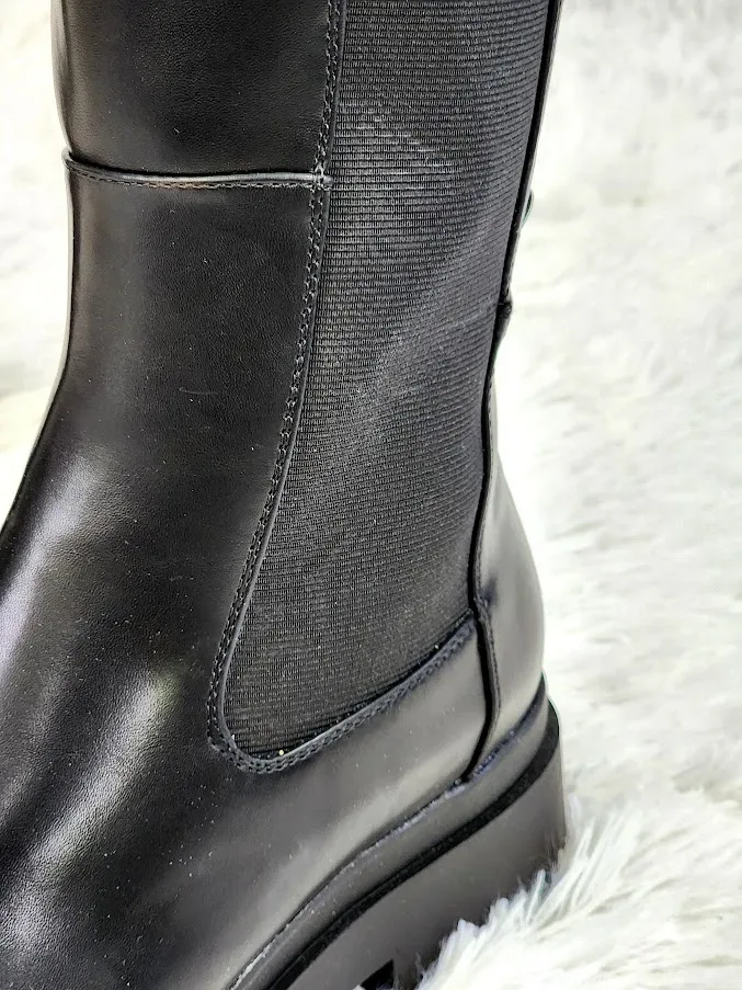Botas altas para dama color negro Saoko Black Pu