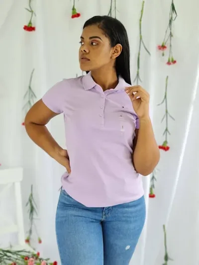 Camisetas Tommy Hilfiger para dama color lila