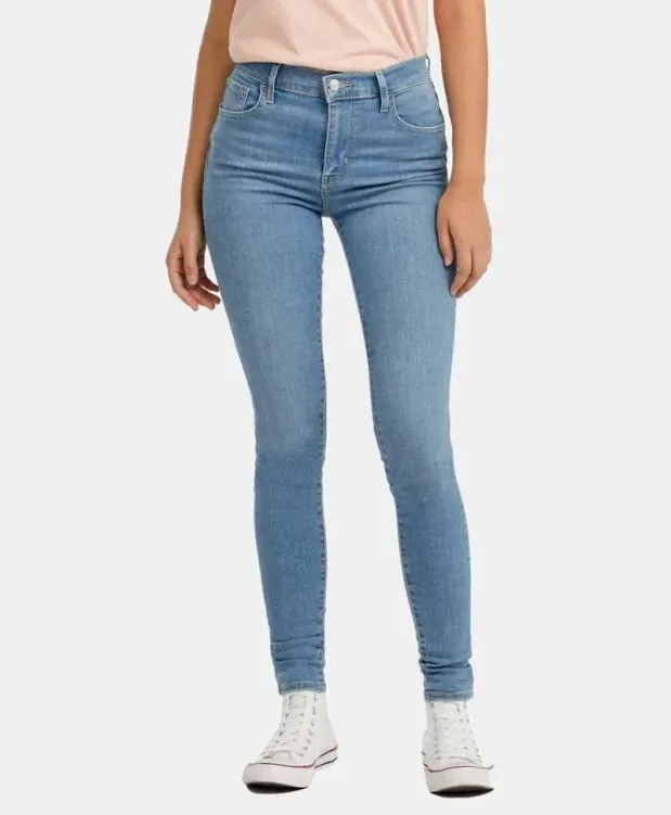 Jeans Levi´s HIGH-RISE SUPER  SKINNY 720-0292 para dama color celeste