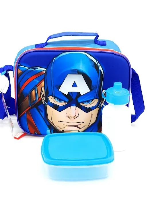 Lonchera para niño diseño animado de Capitán América
