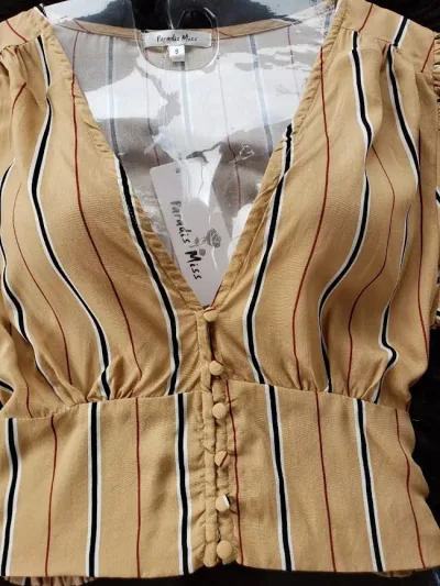 Blusa Paradise Miss para dama color beige de rayas