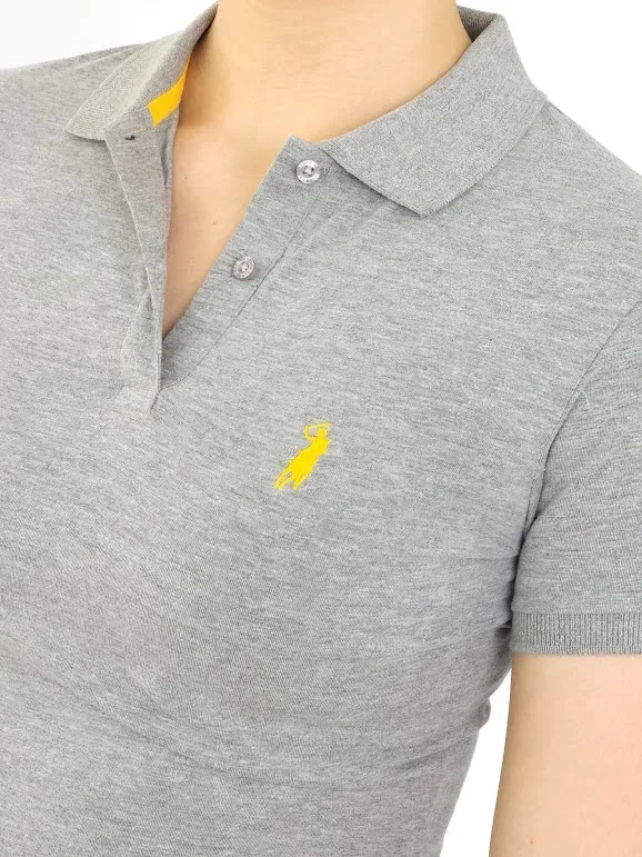 Camiseta Polo Cambrige Club para dama color gris