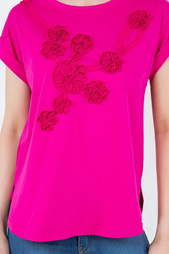 Blusa taba para dama color fucsia TA129