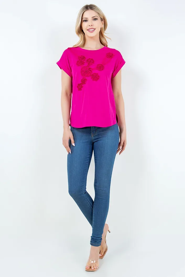 Blusa taba para dama color fucsia TA129