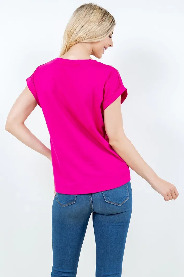 Blusa taba para dama color fucsia TA129