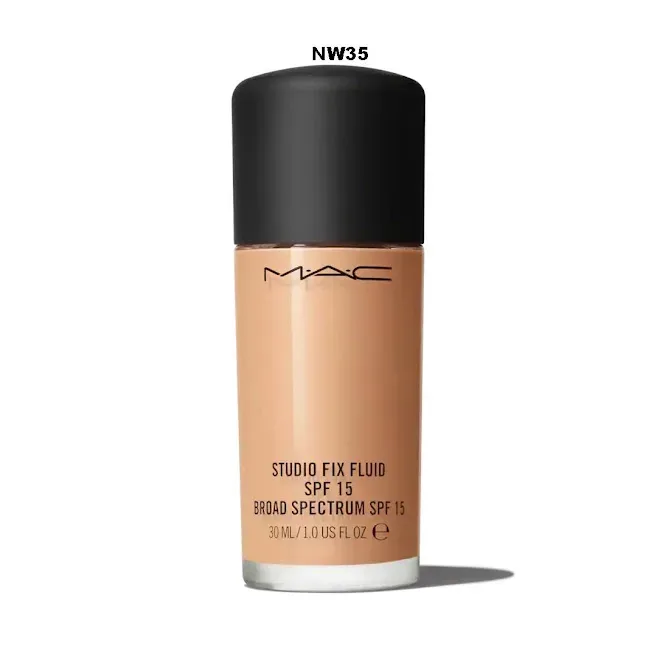 Base de maquillaje MAC líquido SPF 15 para dama tono NW35