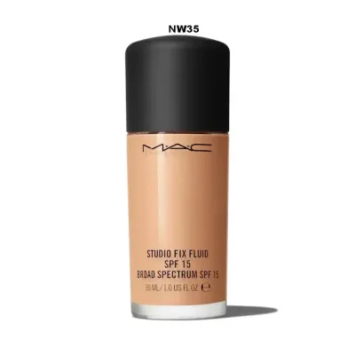 Base de maquillaje MAC líquido SPF 15 para dama tono NW35
