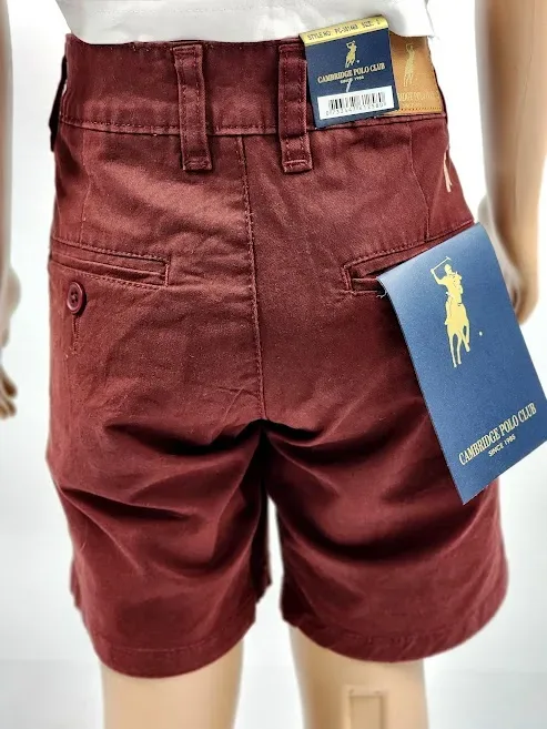 Short Cambridge Polo Club para niño color vino