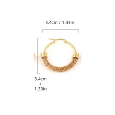 Argollas de acero de titanio para dama diseño circular