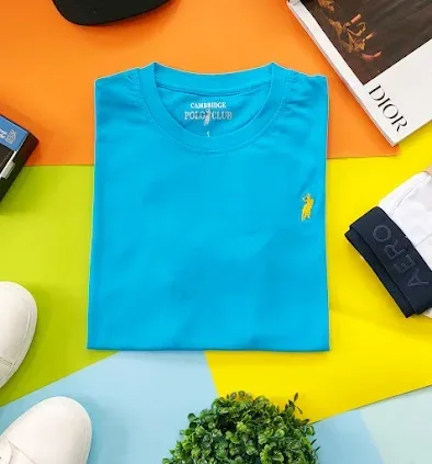Camiseta Cambridge Polo Club para caballero color turquesa