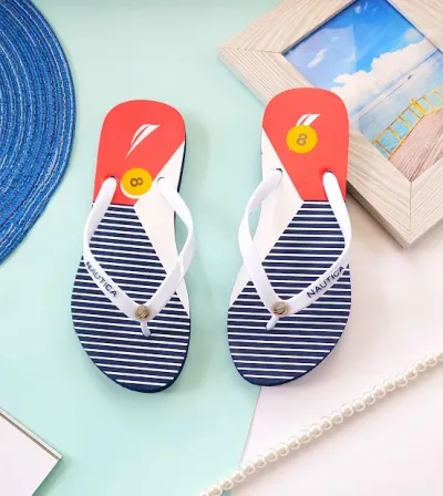 Sandalias Naútica para dama color azul, blanco y rojo