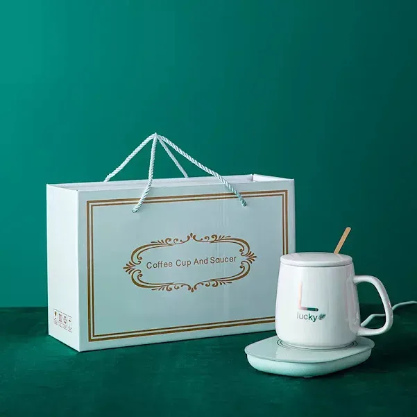 Juego de tasa de cerámica con calentador eléctrico