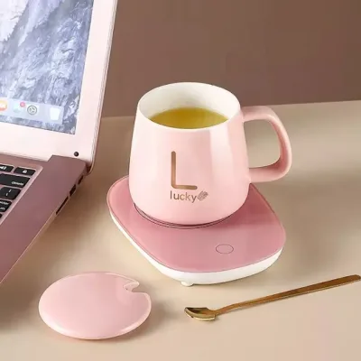 Juego de tasa de cerámica con calentador eléctrico