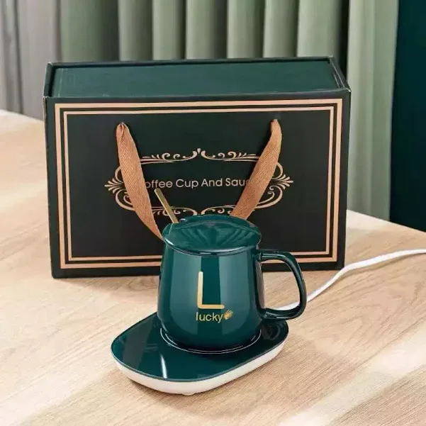 Juego de tasa de cerámica con calentador eléctrico