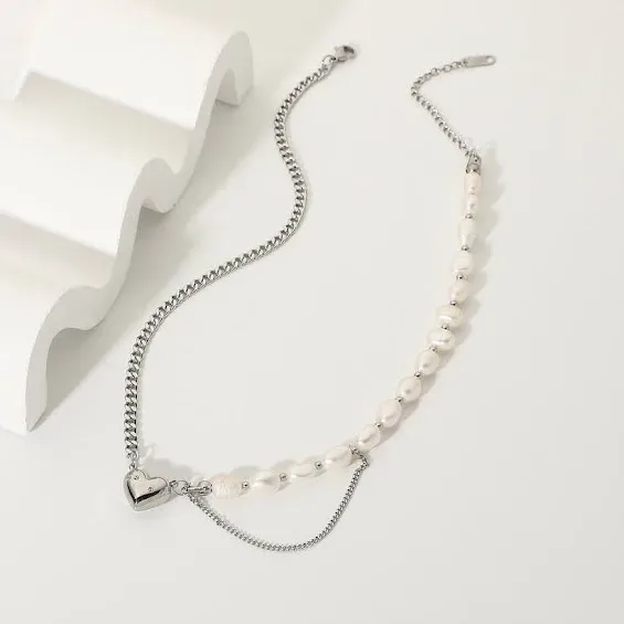 Collar de acero inoxidable para dama color plateado