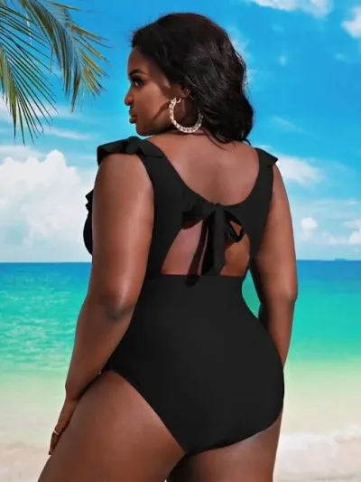 Vestido de baño para dama color negro una pieza