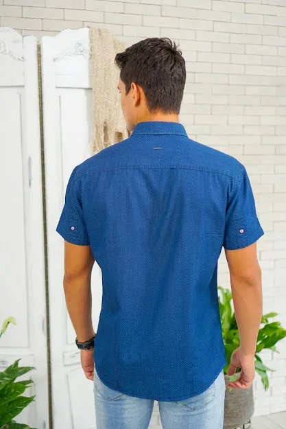 Camisa Hummer para caballero color azul H2020-0371