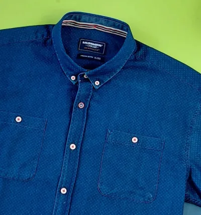 Camisa Hummer para caballero color azul H2020-0371