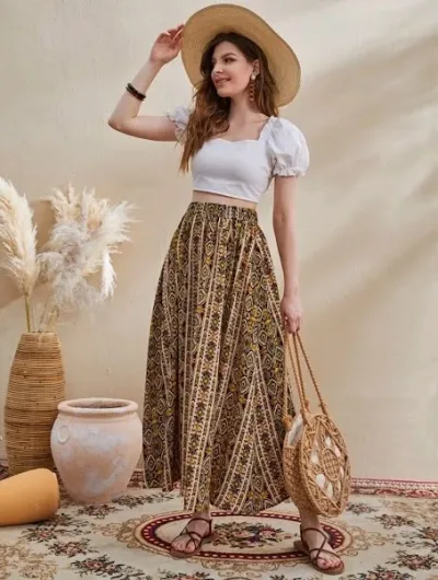 Falda para dama estampado geométrico