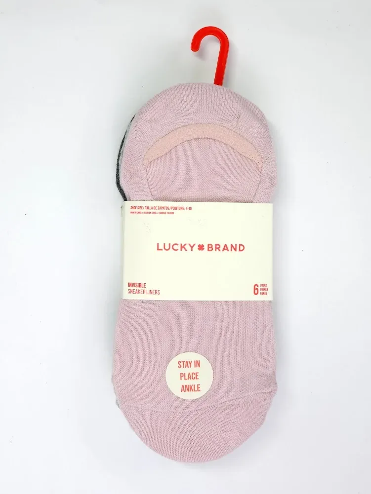 Set 6 pares de medias Lucky Brand para Dama multicolor.