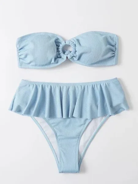 Vestido de baño para dama color celeste