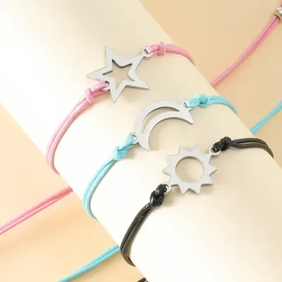 Set de pulseras multicolor para dama de acero inoxidable