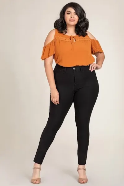 Jeans Royalty Skinny High Rise para Dama color Negro.