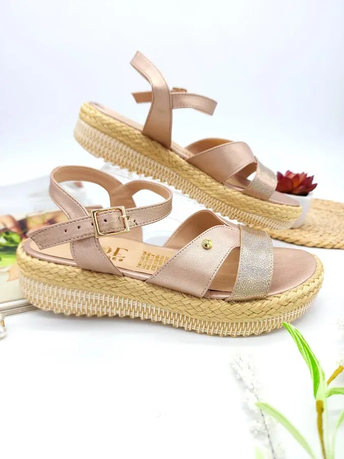 Sandalias Colombianas para Dama Oro Rosa V9 905
