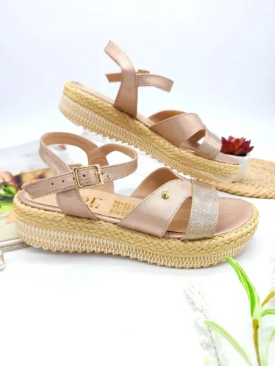 Sandalias Colombianas para Dama Oro Rosa V9 905
