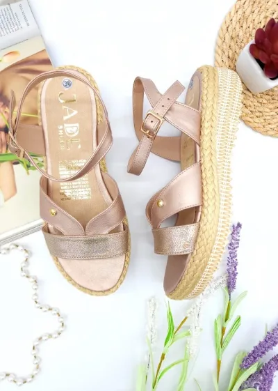 Sandalias Colombianas para Dama Oro Rosa V9 905